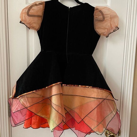 Chasing Fireflies Autumn Whimsical Asymmetrical Velvet Sequins Girls Dress 12 - Picture 7 of 16